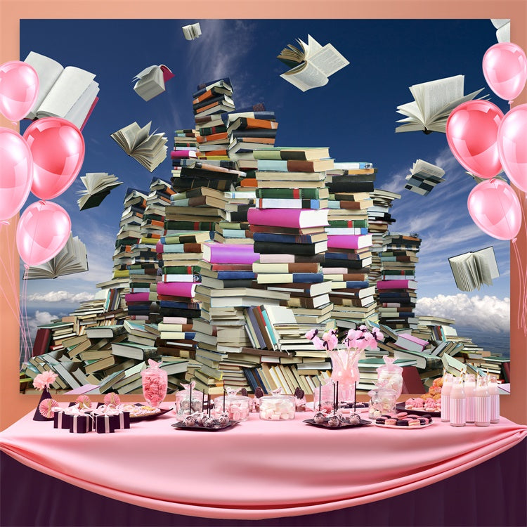 World Book Day Backdrop Open Books Fantasy Backdrop UK CJJ3-47