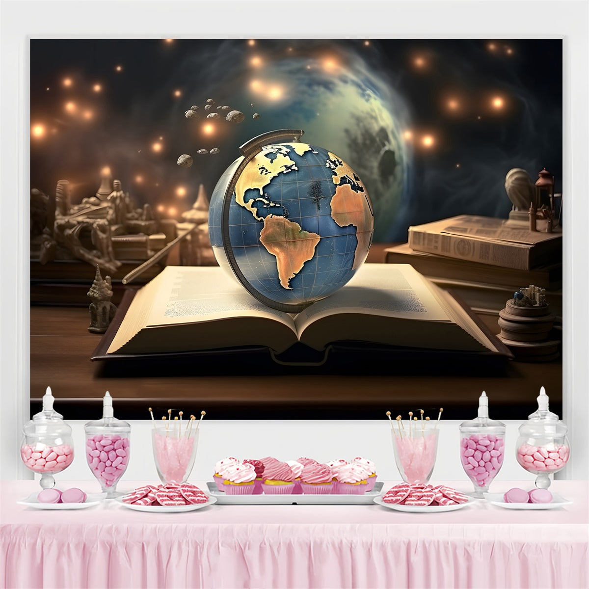 World Book Day Backdrop Celestial Globe Books Backdrop UK CJJ3-52