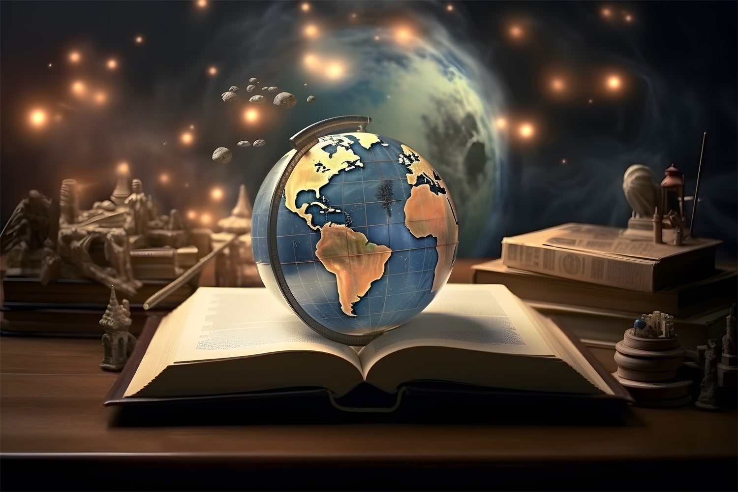 World Book Day Backdrop Celestial Globe Books Backdrop UK CJJ3-52