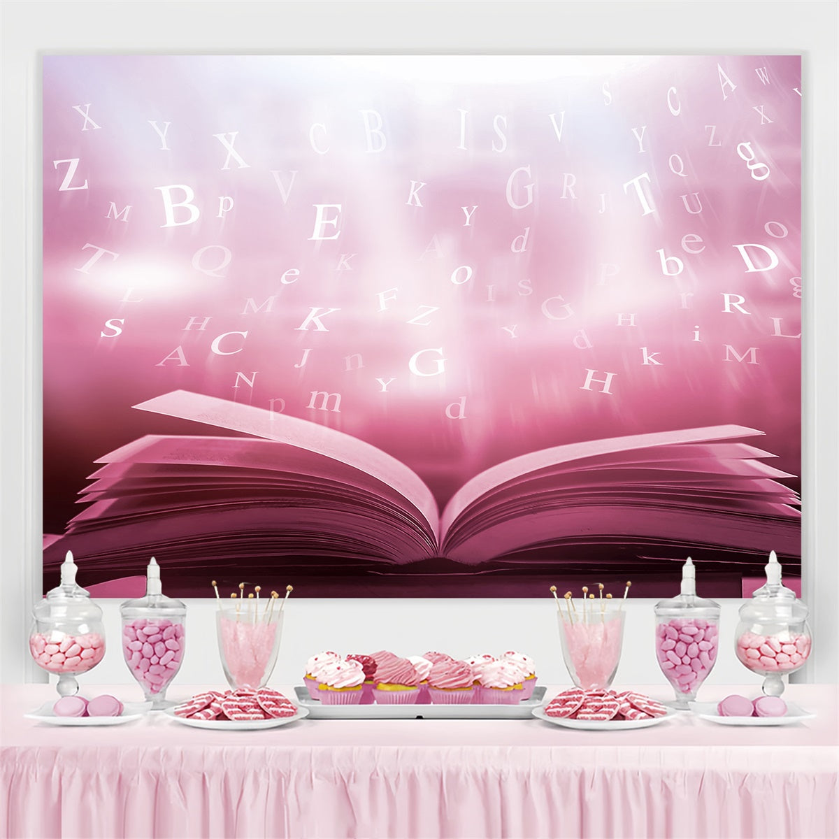 World Book Day Backdrop Floating Letters Book Backdrop UK CJJ3-54