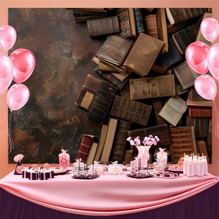 World Book Day Backdrop Antique Literature Books Backdrop UK CJJ3-60