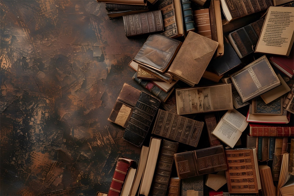 World Book Day Backdrop Antique Literature Books Backdrop UK CJJ3-60