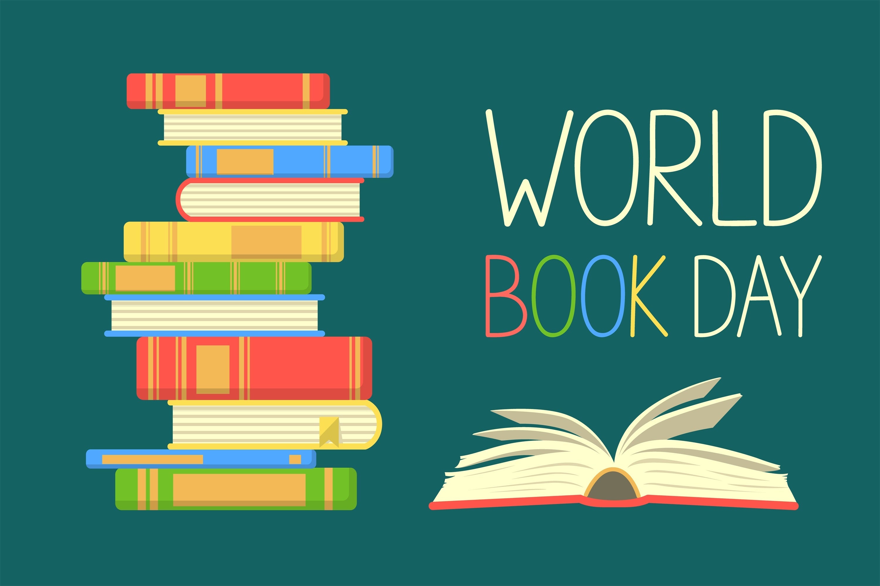 World Book Day Backdrop Colorful Cartoon Book Backdrop UK CJJ3-61