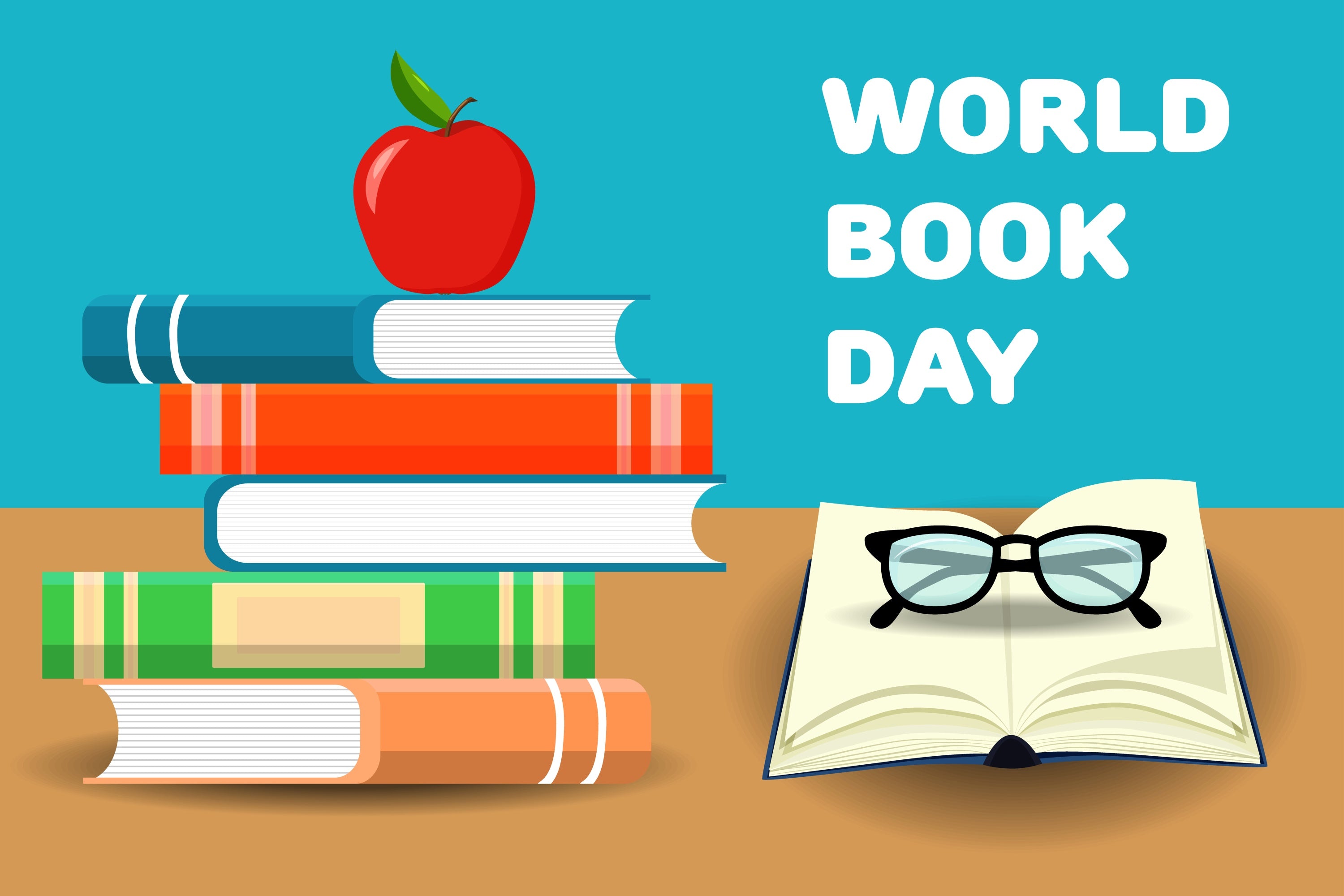 World Book Day Backdrop School Books Apple Backdrop UK CJJ3-65