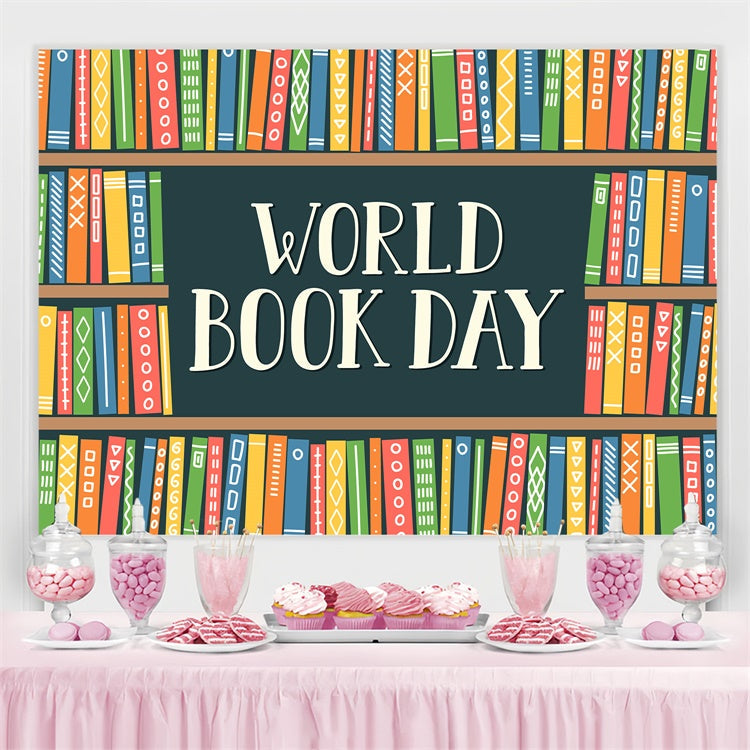 World Book Day Backdrop Vibrant Colorful Book Backdrop UK CJJ3-66