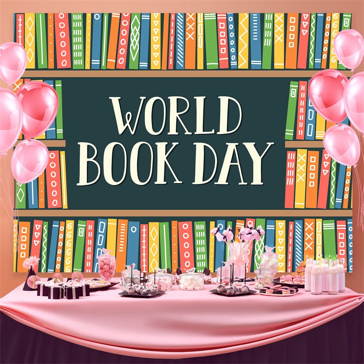 World Book Day Backdrop Vibrant Colorful Book Backdrop UK CJJ3-66