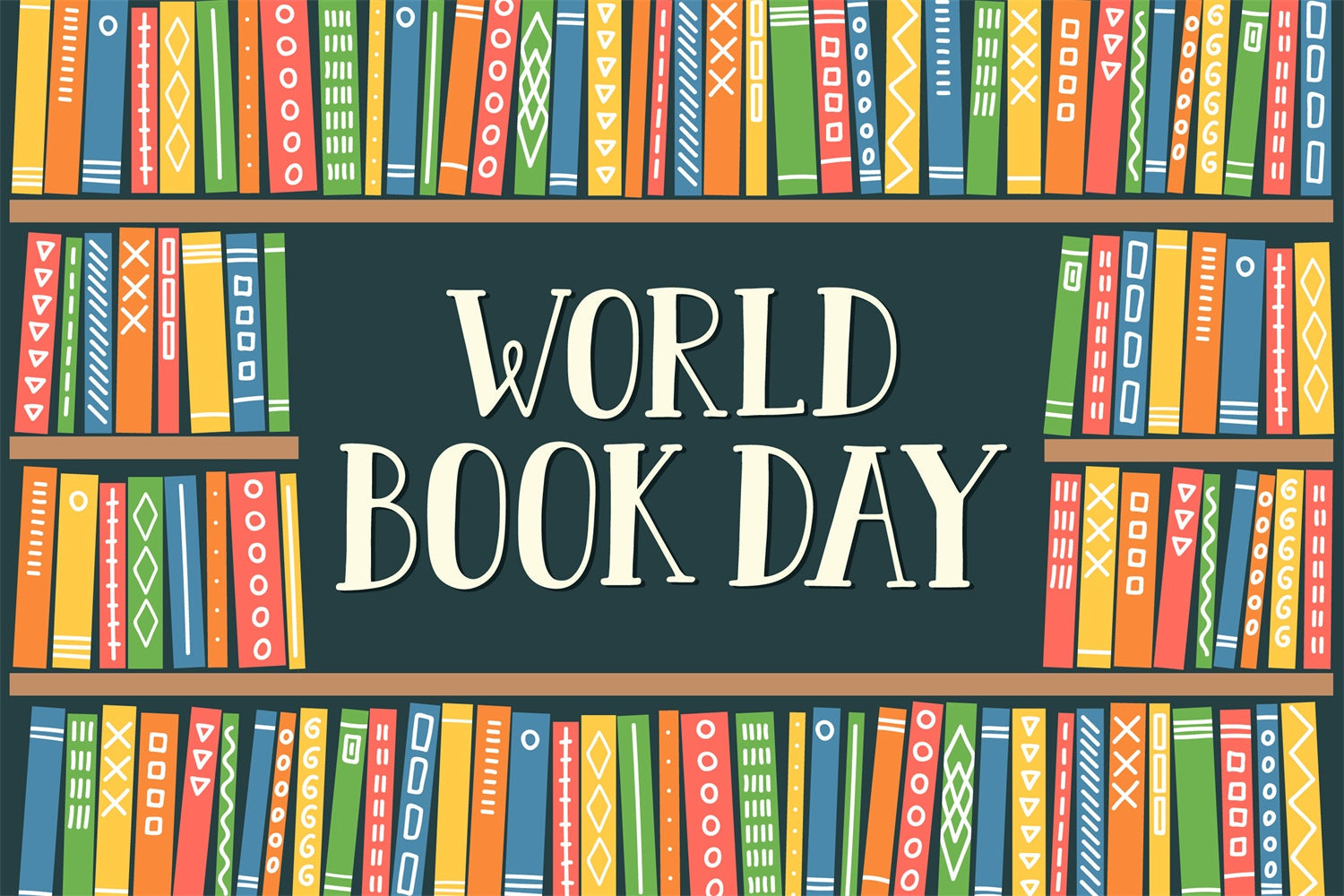 World Book Day Backdrop Vibrant Colorful Book Backdrop UK CJJ3-66