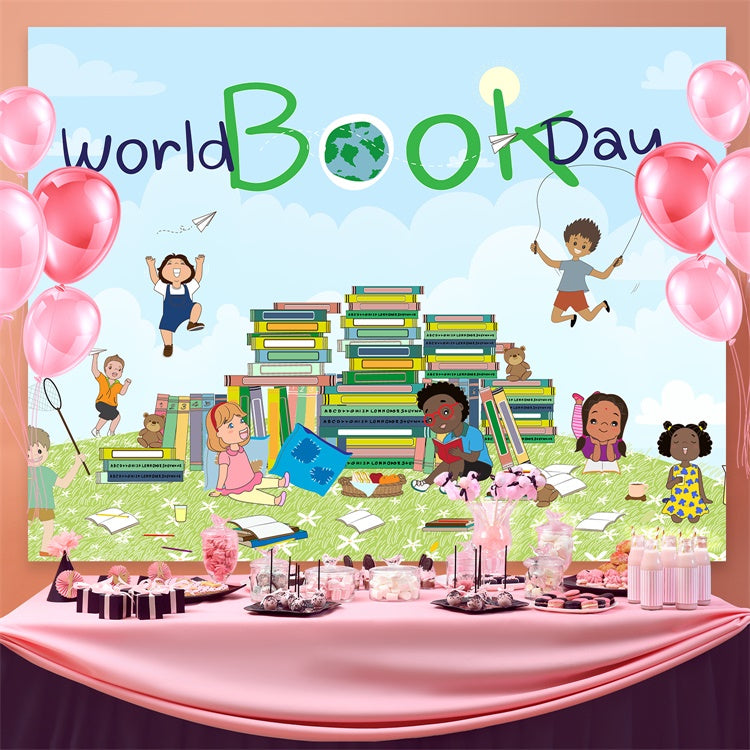 World Book Day Backdrop Outdoor Learning Book Backdrop UK CJJ3-67