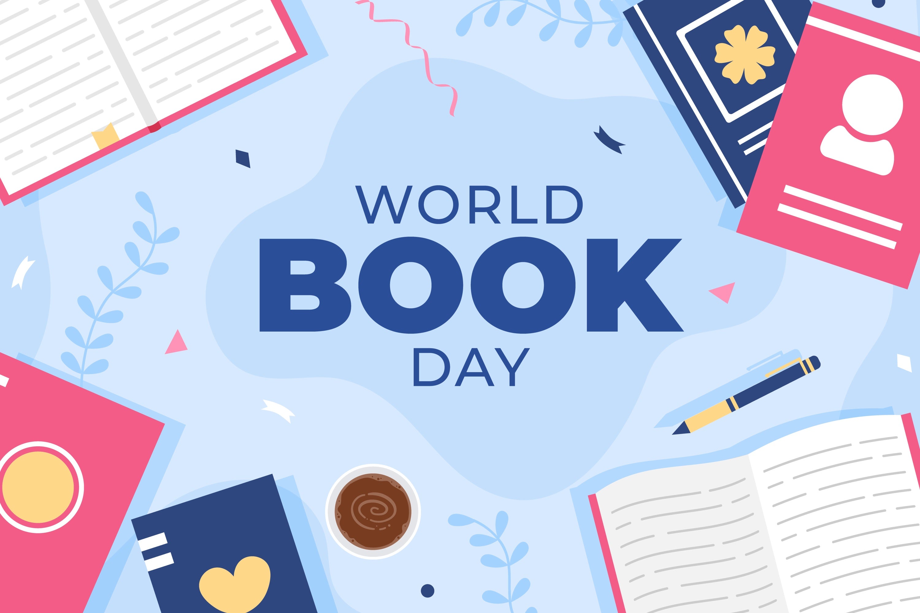 World Book Day Backdrop Elegant Books Coffee Backdrop UK CJJ3-68