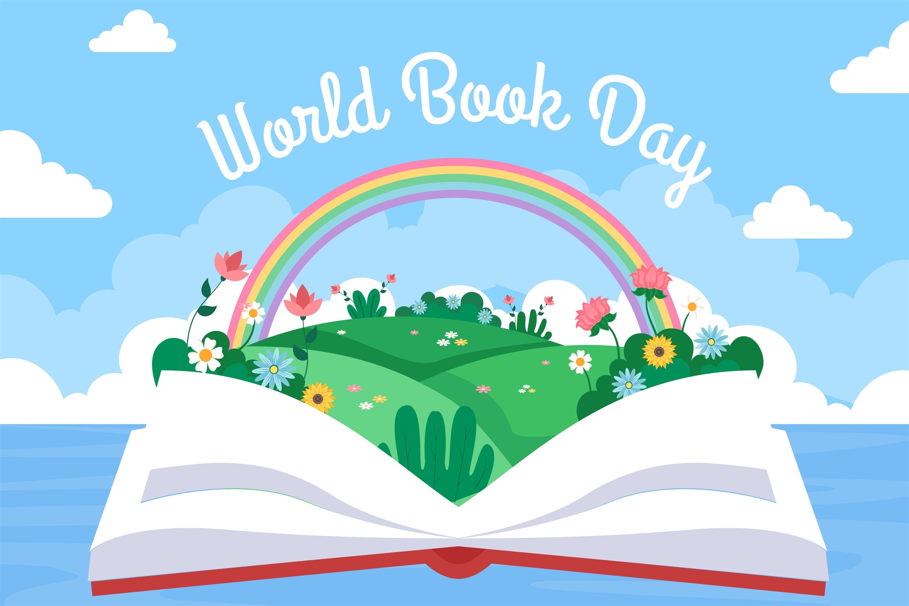 World Book Day Backdrop Colorful Rainbow Book Backdrop UK CJJ3-69
