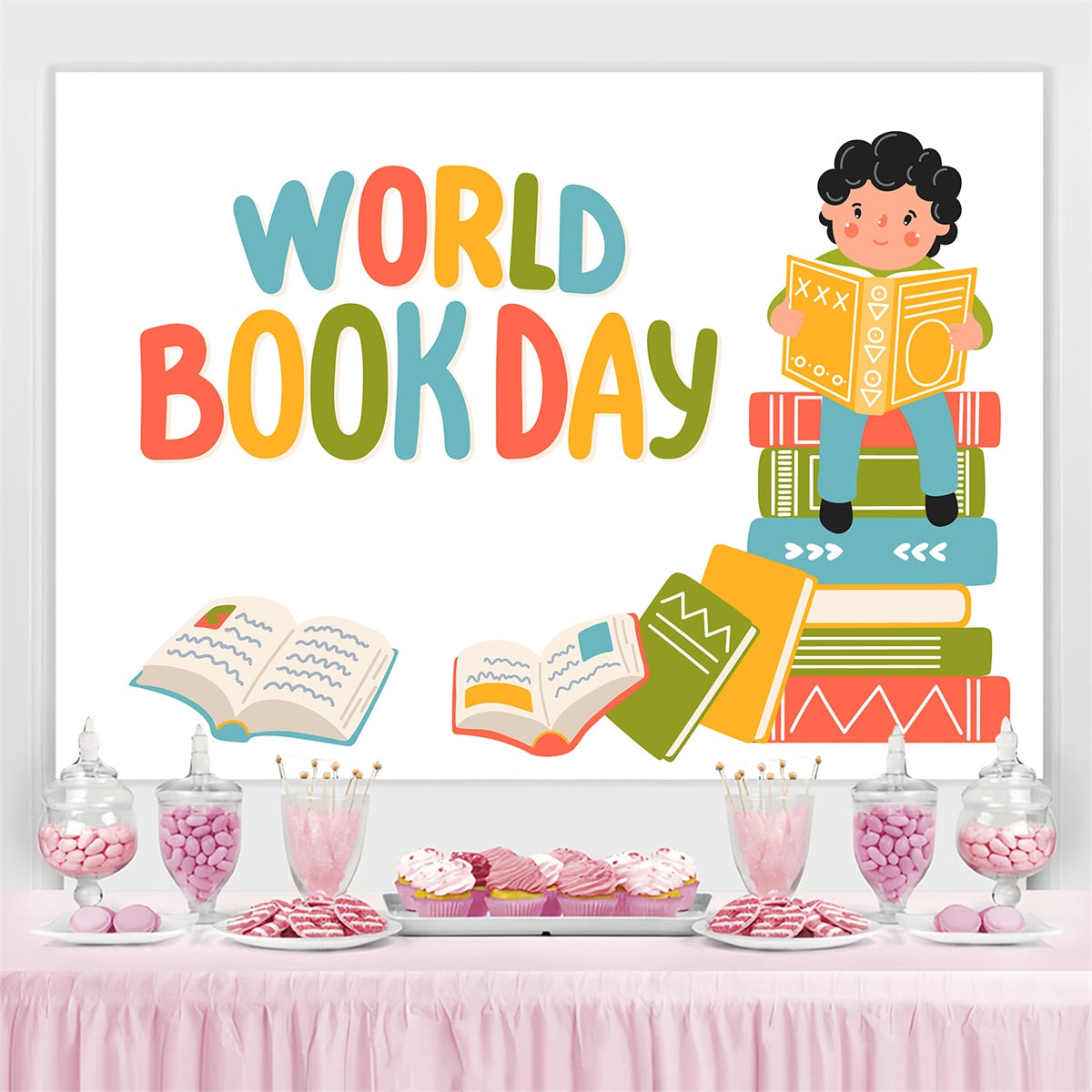 World Book Day Backdrop Childhood Reading Journey Backdrop UK CJJ3-72