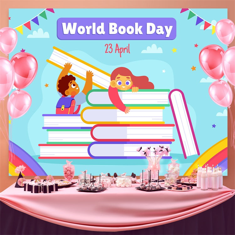 World Book Day Backdrop Fantasy Book Mountain Kids Backdrop UK CJJ3-73