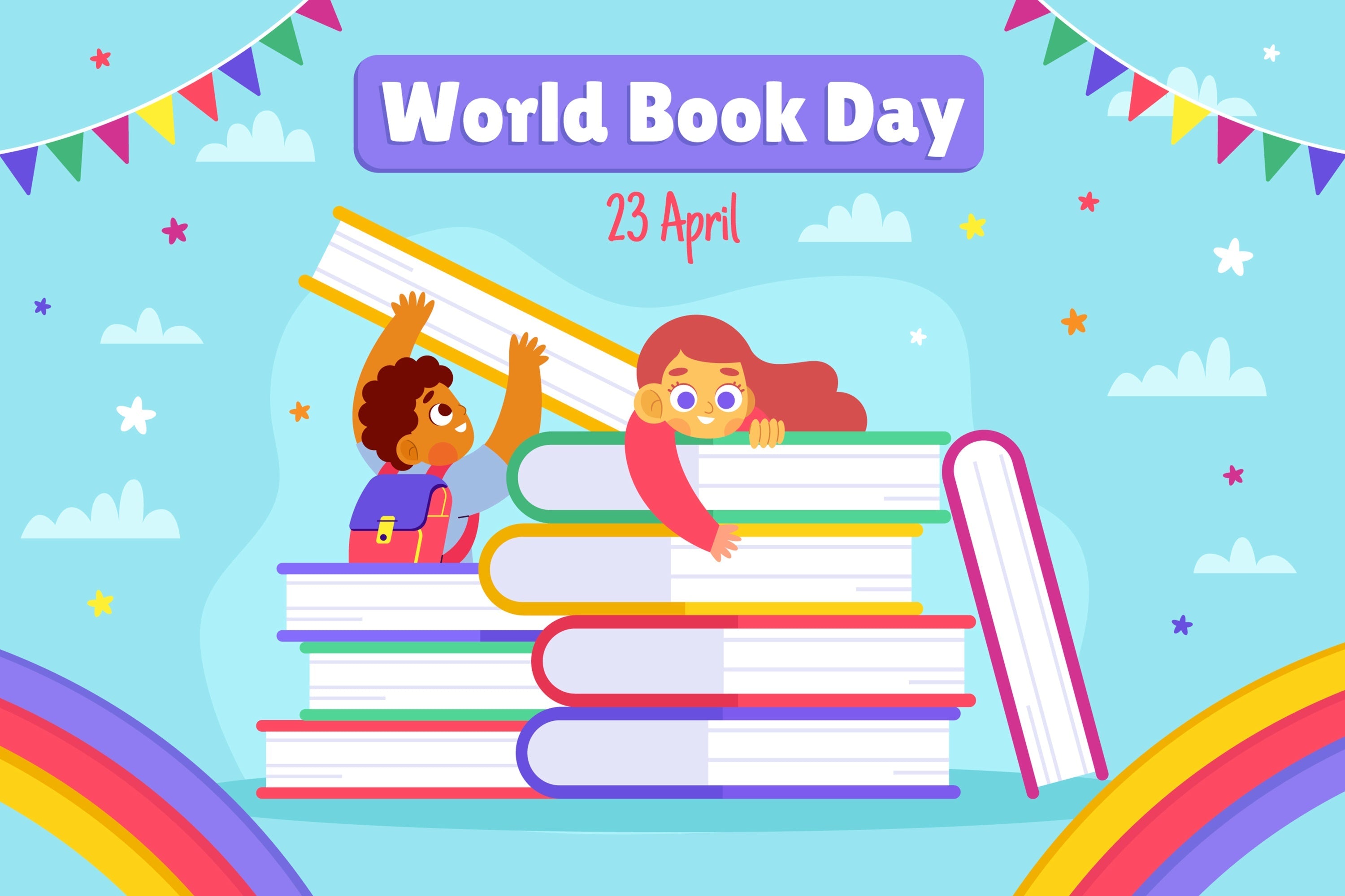 World Book Day Backdrop Fantasy Book Mountain Kids Backdrop UK CJJ3-73