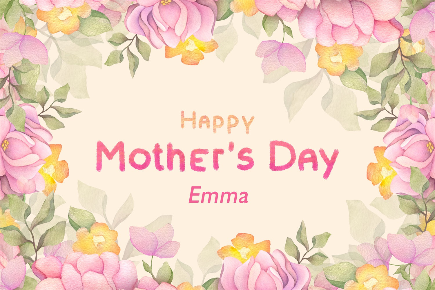 Mothers Day Backdrops Watercolor Blooming Peony Custom Backdrop UK CJJ3-81