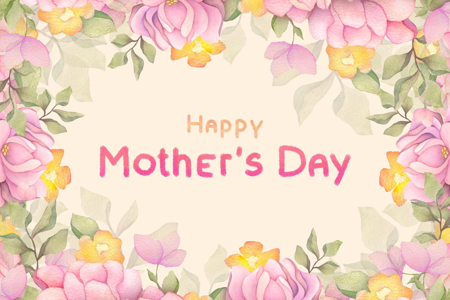 Mothers Day Backdrops Watercolor Blooming Peony Custom Backdrop UK CJJ3-81