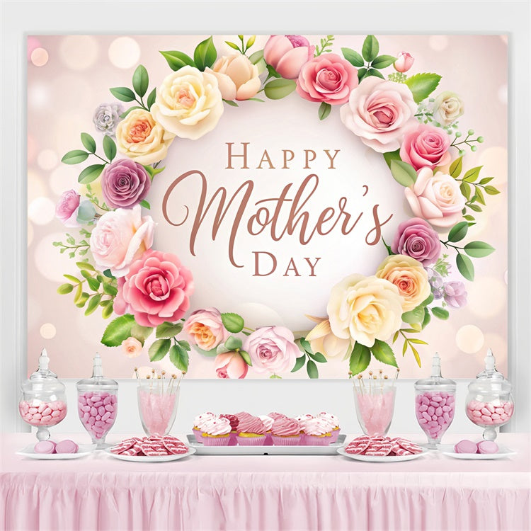 Mother's Day Backdrop Ideas Rose Garland Elegant Custom Backdrop UK CJJ3-83