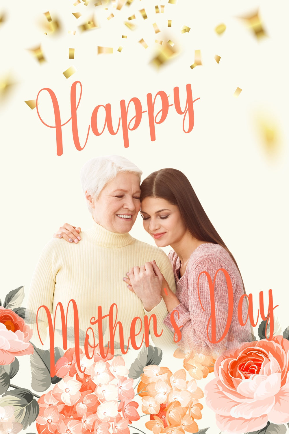 Mothers Day Photo Backdrop Golden Confetti Flower Custom Backdrop UK CJJ3-86