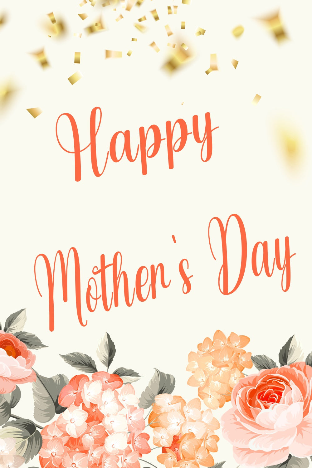 Mothers Day Photo Backdrop Golden Confetti Flower Custom Backdrop UK CJJ3-86