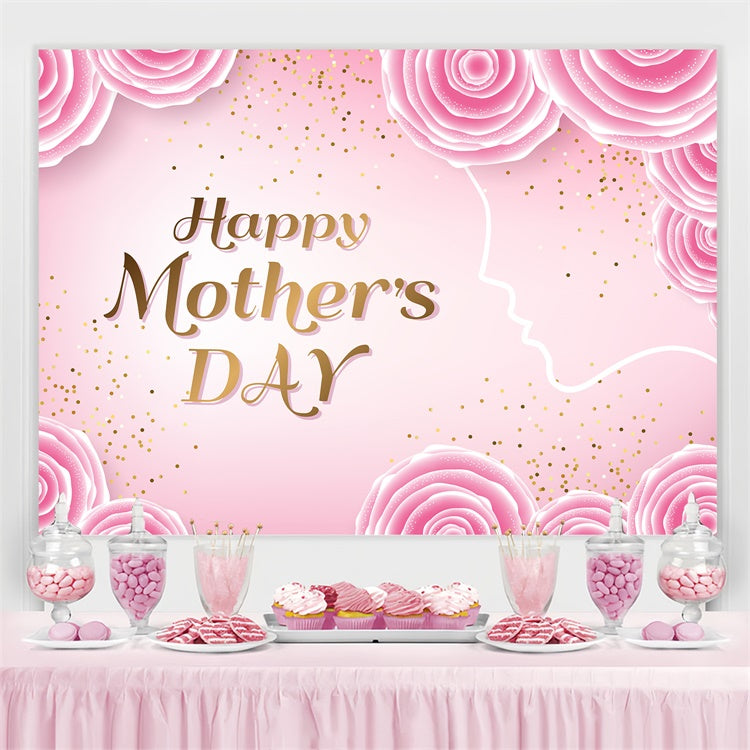 Mothers Day Photo Backdrop Romantic Rose Pink Custom Backdrop UK CJJ3-93