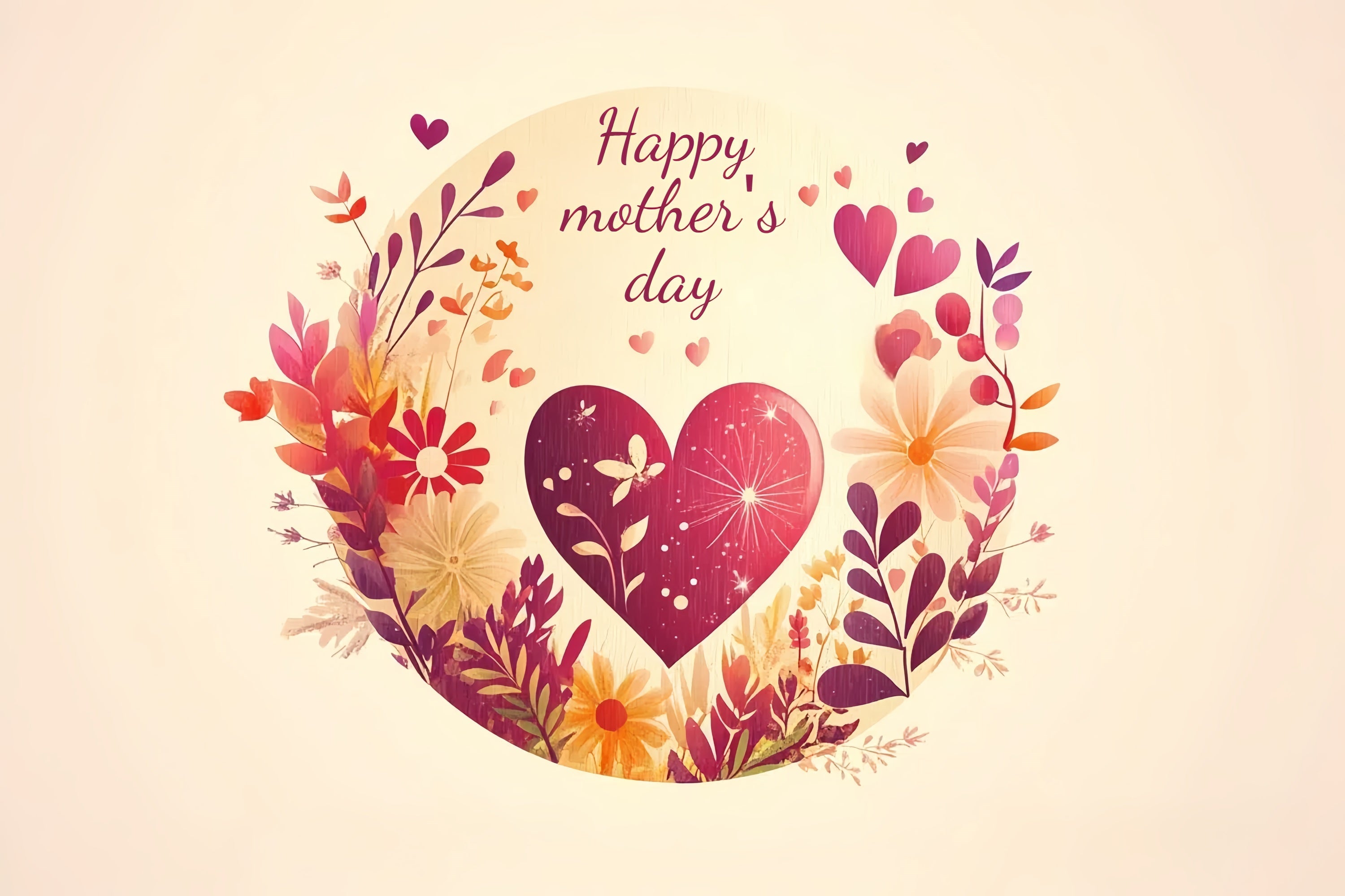 Mothers Day Photo Backdrop Warm Heart Floral Personalized Backdrop UK CSH-135