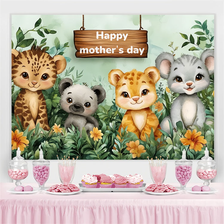 Backdrops For Mother's Day Jungle Friends Customized Backdrop UK CSH-141