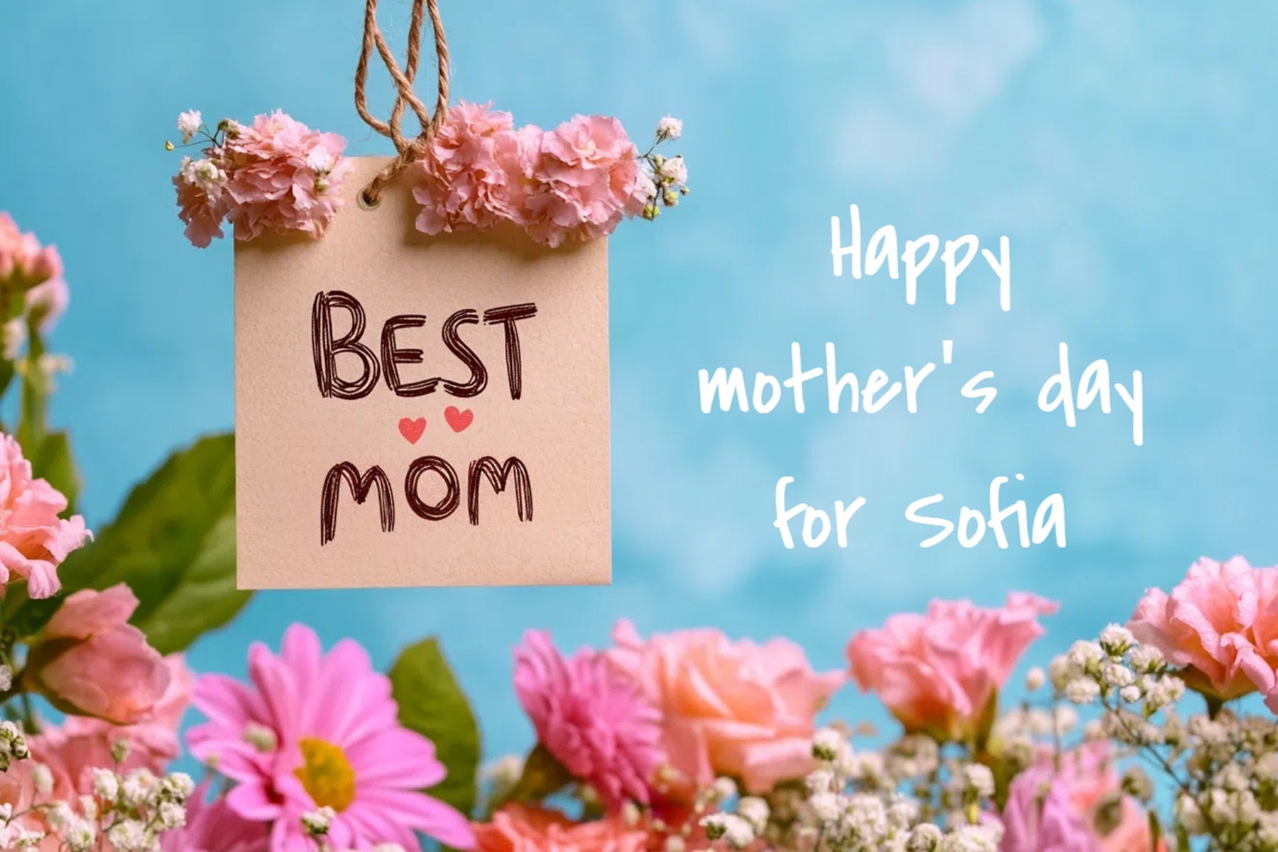 Mothers Day Photo Backdrop Floral Gratitude Personalised Backdrop UK CSH-142