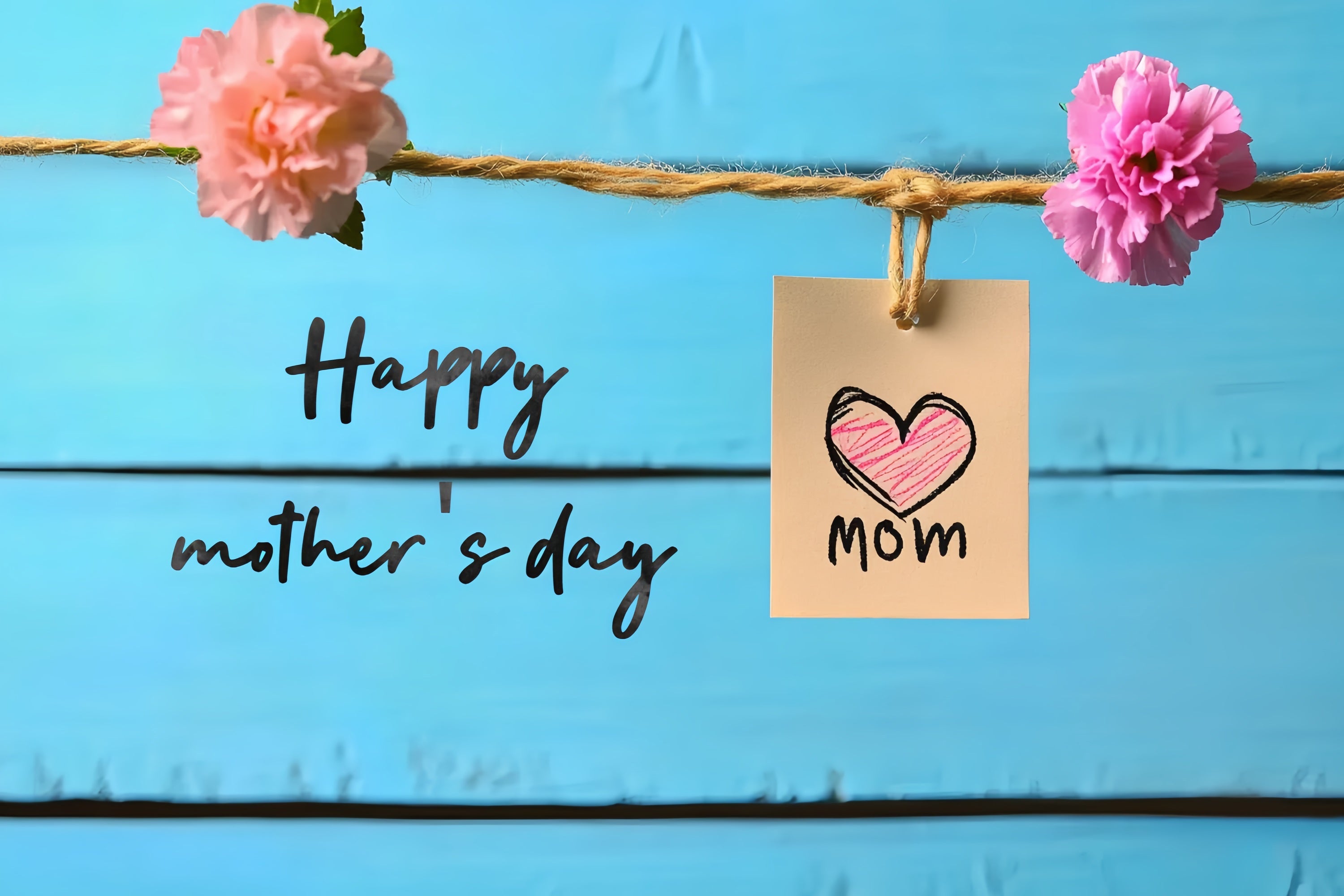Mothers Day Backdrops Blue Wooden Flower Personalized Backdrop UK CSH-143