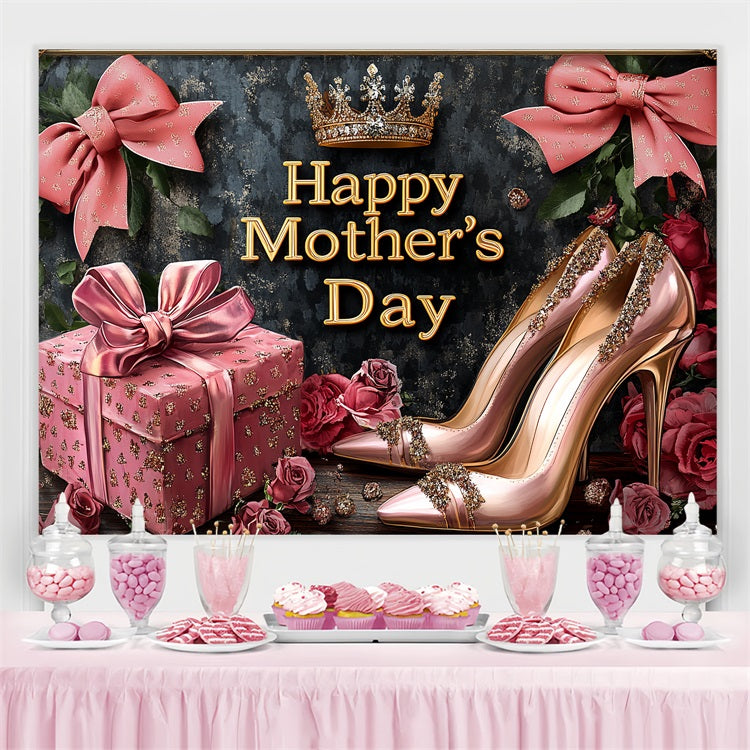 Mother's Day Photo Backdrops Crown Roses Shoes Personalized Backdrop UK CSH-147