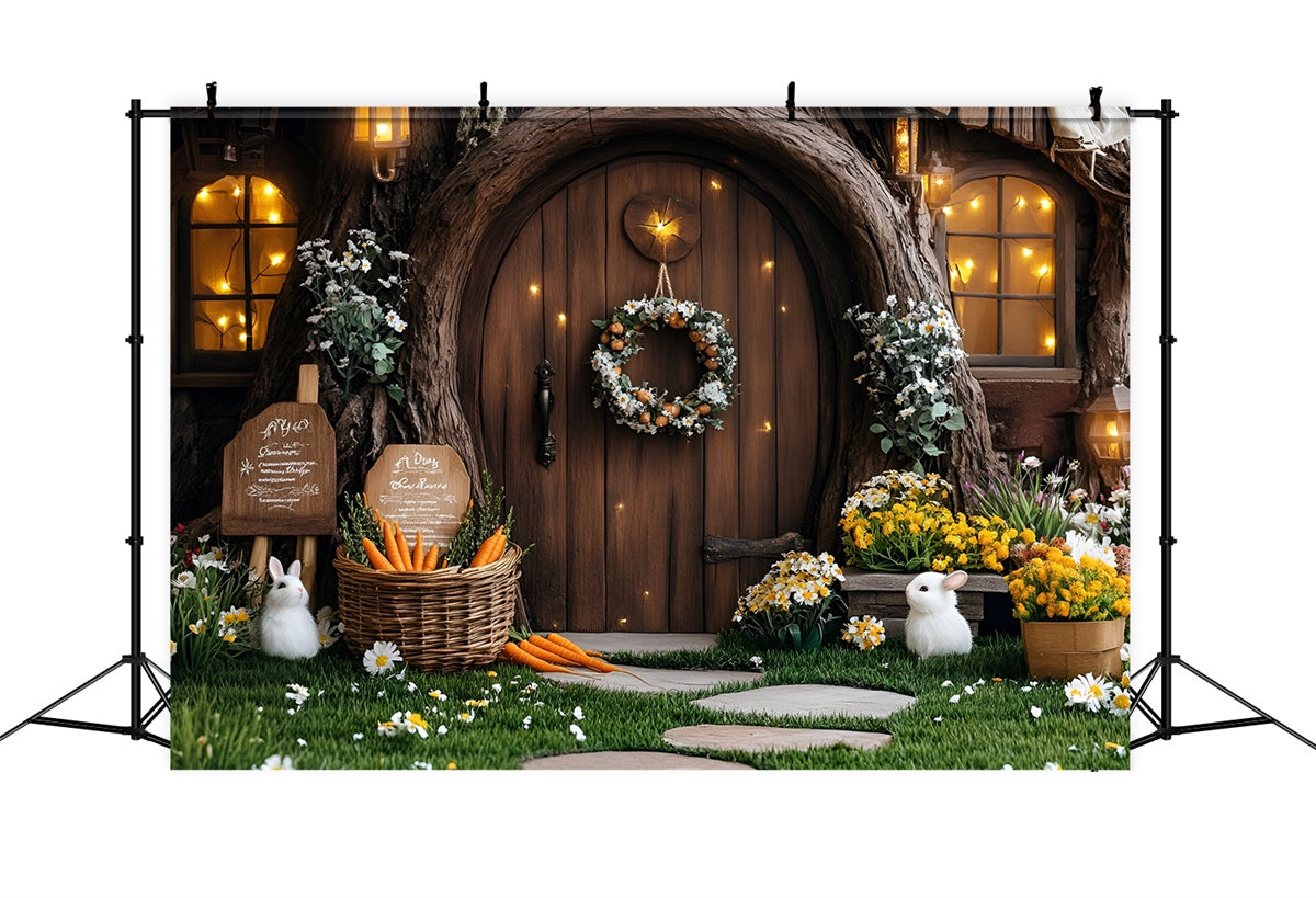 Photo Backdrops Easter Cozy Bunny Home Carrots Backdrop UK CSH2-21