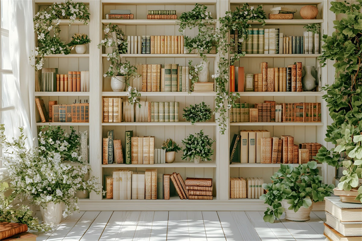 Back To School Backdrop Ideas Elegant Ivory Bookshelf Backdrop UK CSH3-13