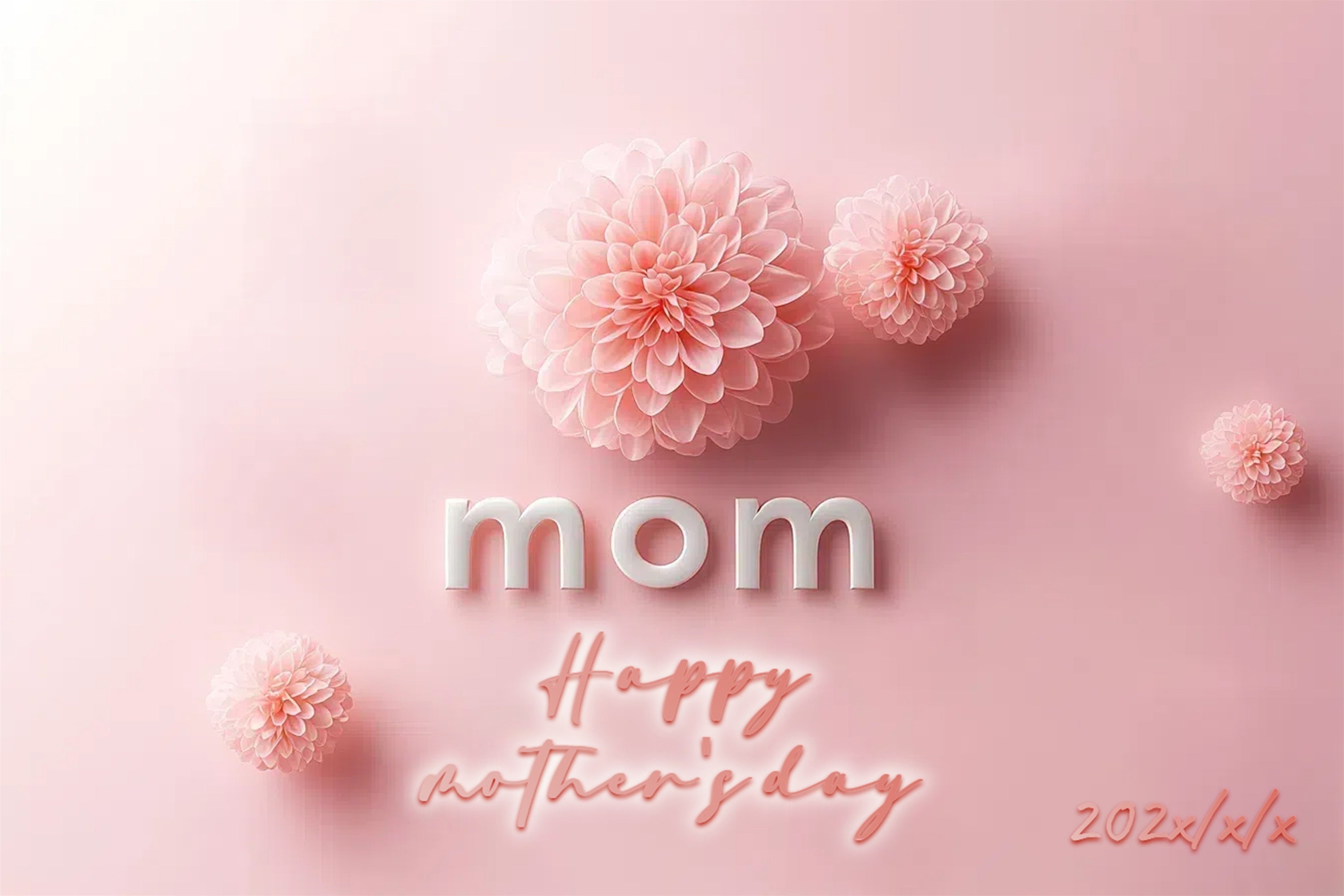 Mothers Day Photo Backdrop Blush Bloom Mom Customized Backdrop UK CSH3-135