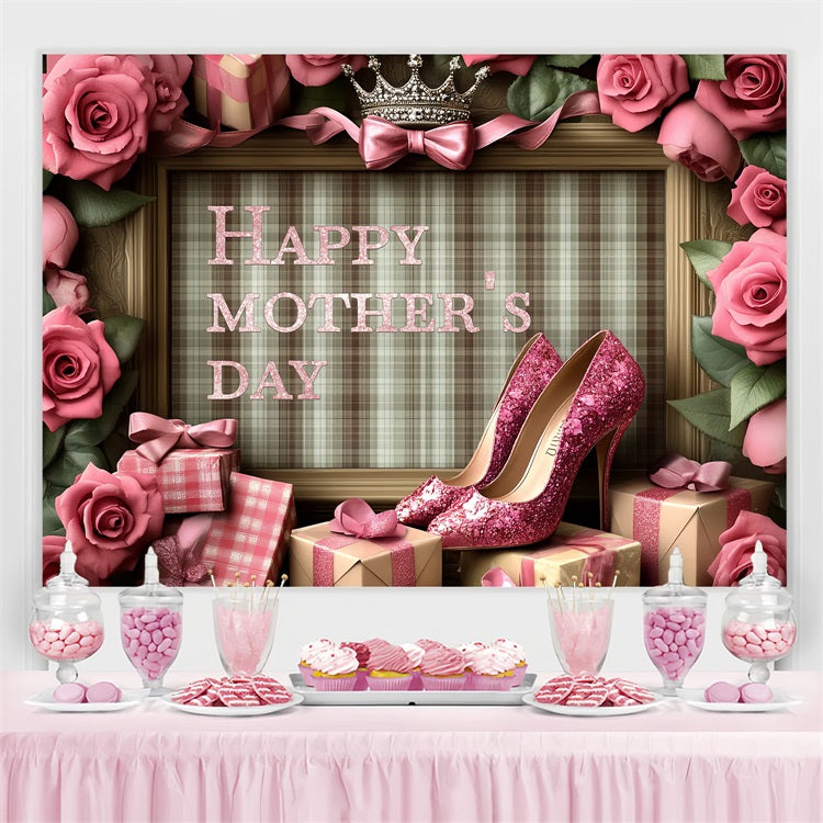 Mother's Day Backdrop Ideas High Heels Roses Custom Backdrop UK CSH3-148