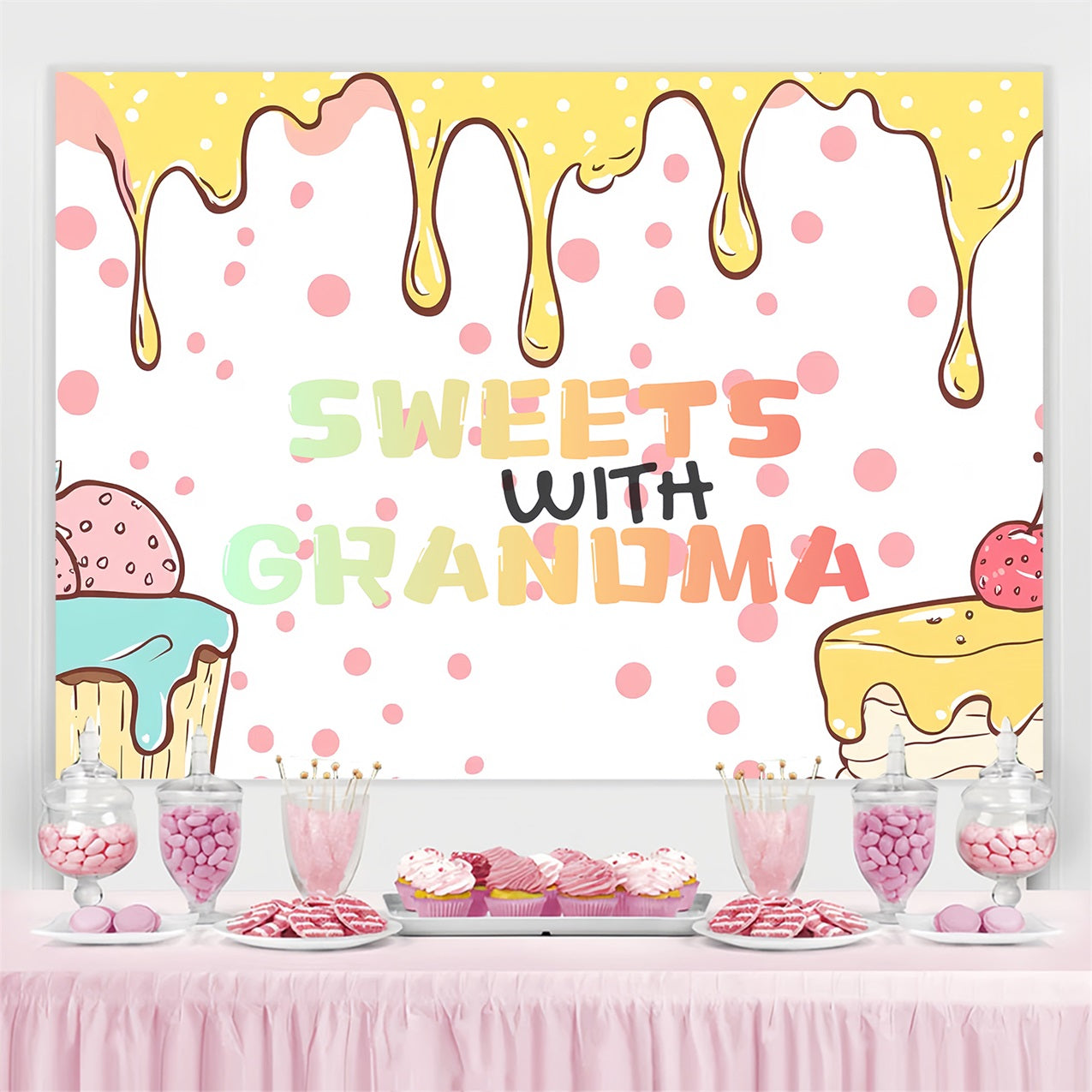 Backdrops For Mother's Day Cakes Hugs Celebration Personalised Backdrop UK CSH3-154