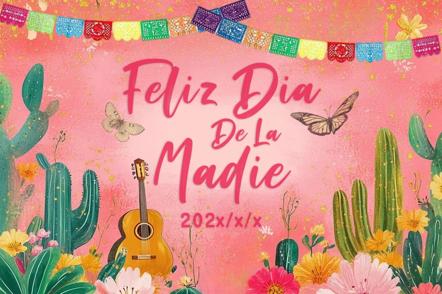 Mother Day Backdrop Butterfly Cactus Personalized Backdrop UK CSH3-155