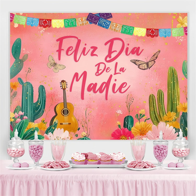 Mother Day Backdrop Butterfly Cactus Personalized Backdrop UK CSH3-155