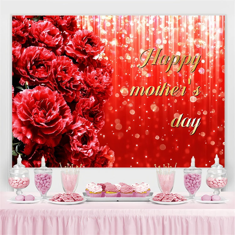 Mothers Day Photo Backdrops Red Carnation Glitter Custom Backdrop UK CSH3-156