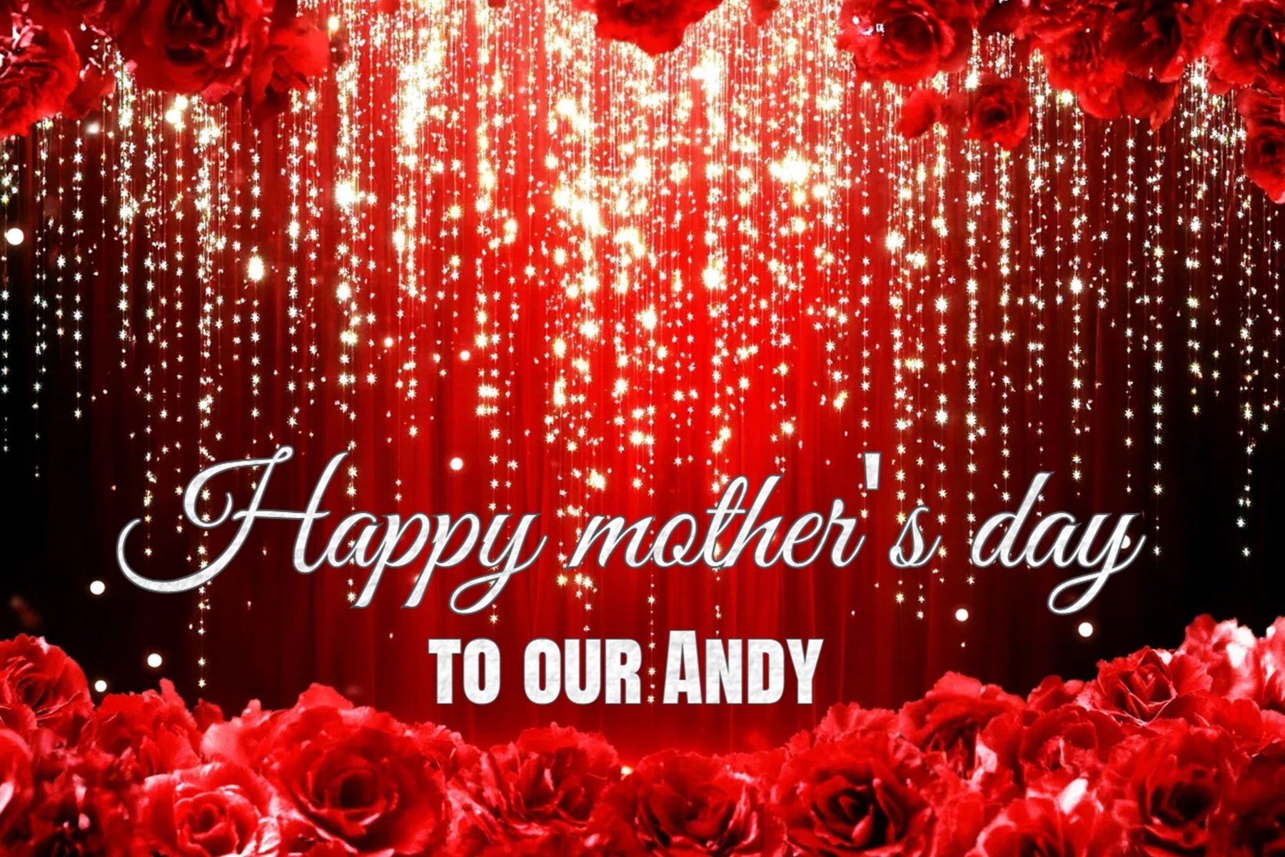 Backdrops For Mothers Day Red Sparkling Rose Customized Backdrop UK CSH3-157