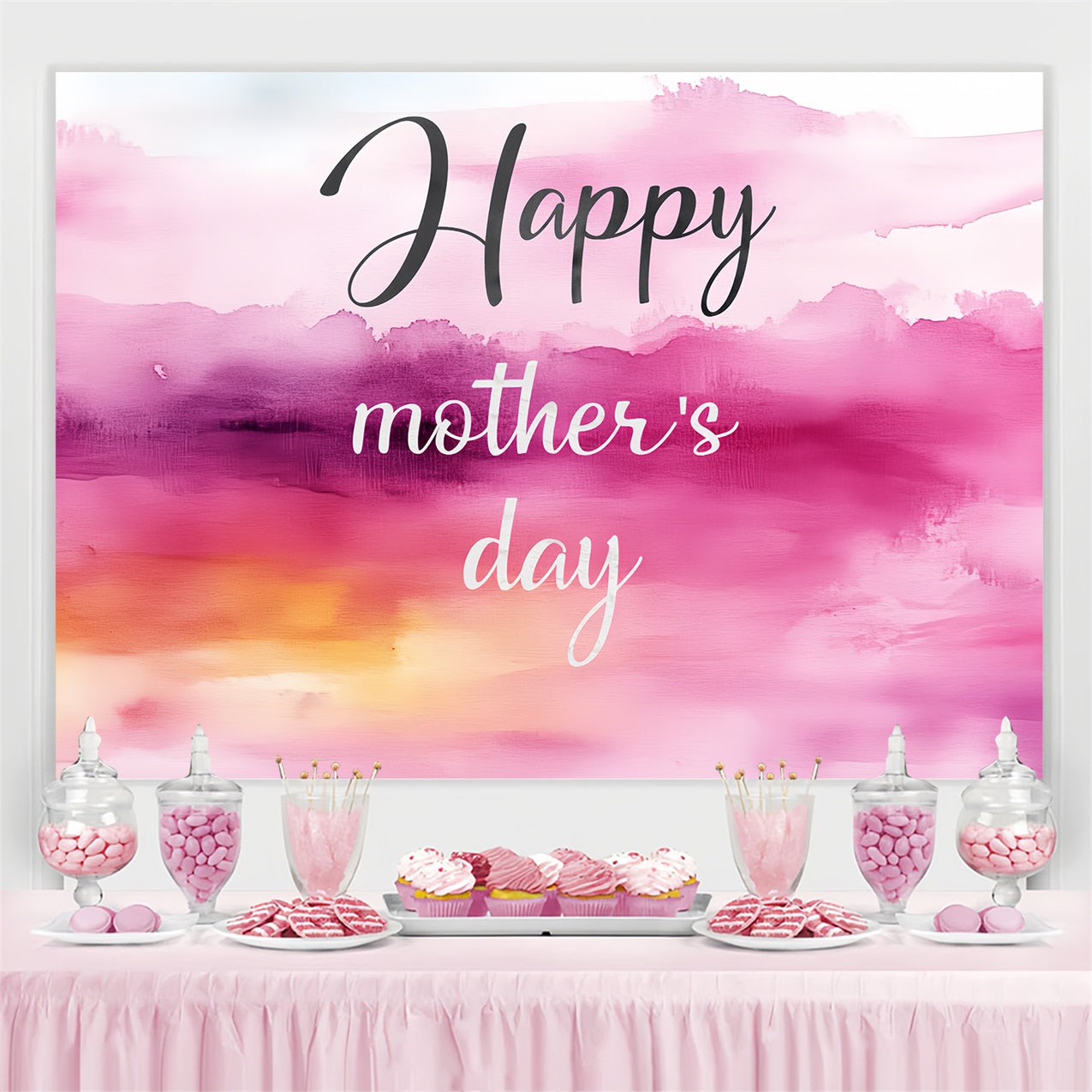 Mother's Day Backdrop Abstract Watercolor Pink Custom Backdrop UK CSH3-160