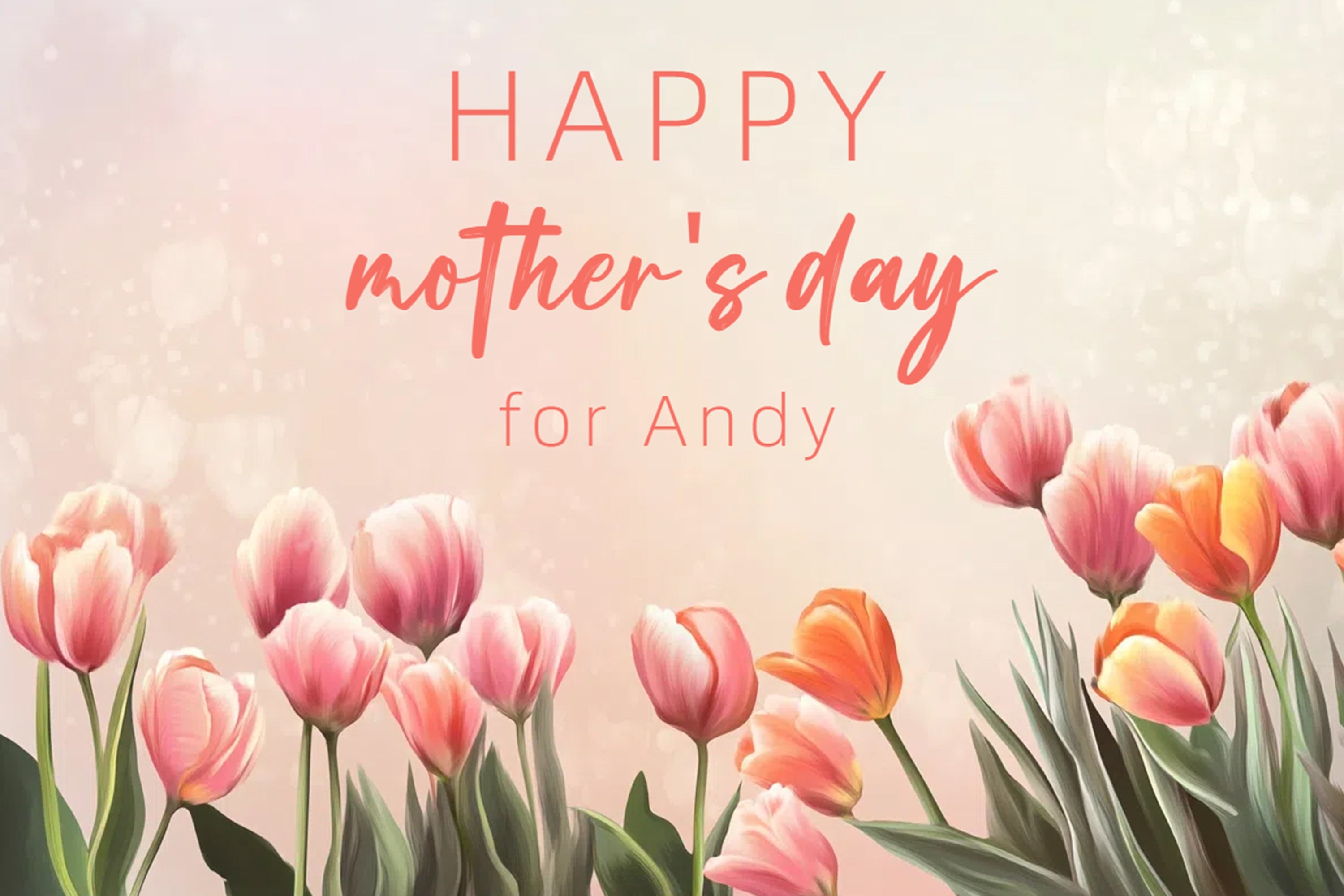 Mother's Day Photo Backdrop Pastel Tulips Personalised Backdrop UK CSH3-162