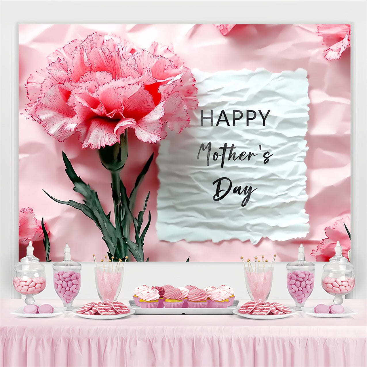 Mother's Day Backdrops Floral Wrinkled Paper Personalized Backdrop UK CSH3-163