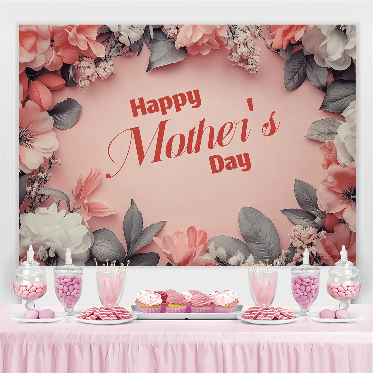 Mother's Day Photography Backdrops Floral Beauty Personalised Backdrop UK CSH3-166