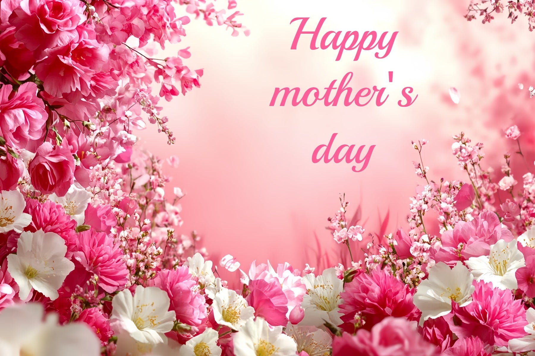 Mothers Day Photo Backdrop Blush Floral Wonderland Personalized Backdrop UK CSH3-167