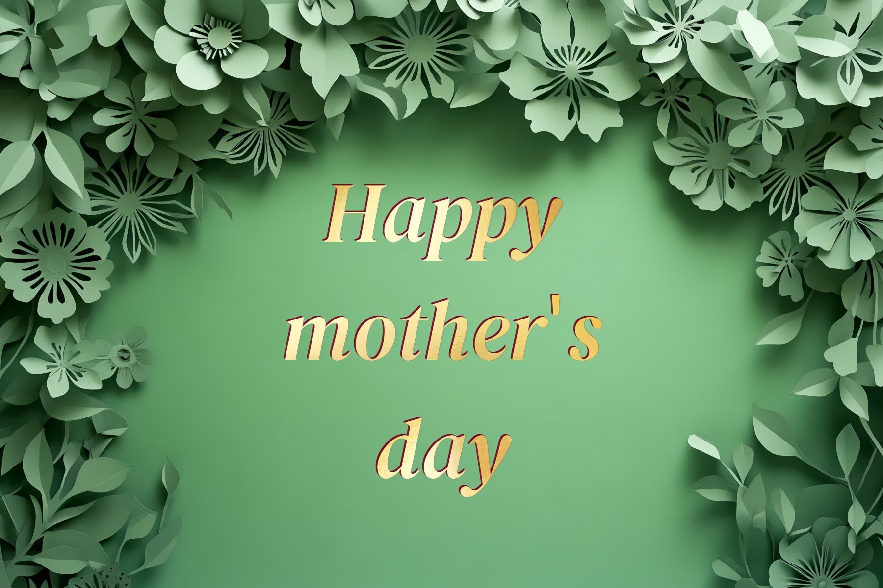 Mothers Day Backdrop Green Floral Customized Backdrop UK CSH3-169
