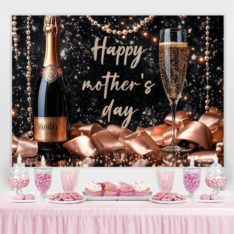 Mothers Day Backdrops Sparkling Champagne Party Personalized Backdrop UK CSH3-175