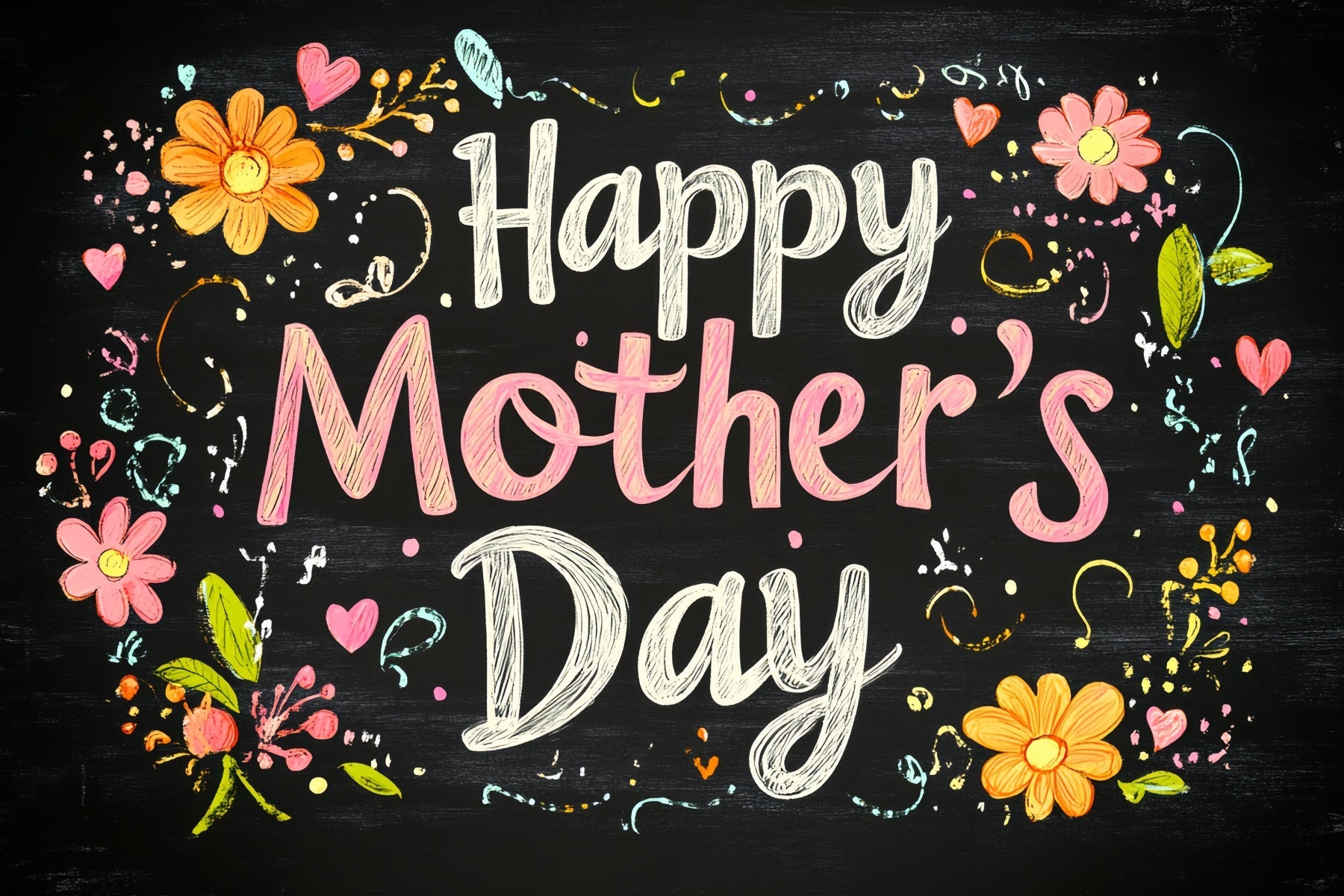 Mother's Day Backdrop Ideas Chalkboard Floral Customized Backdrop UK CSH3-177