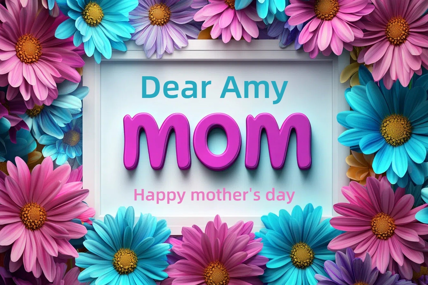 Happy Mother's Day Backdrop Bright Daisy Frame Custom Backdrop UK CSH3-180