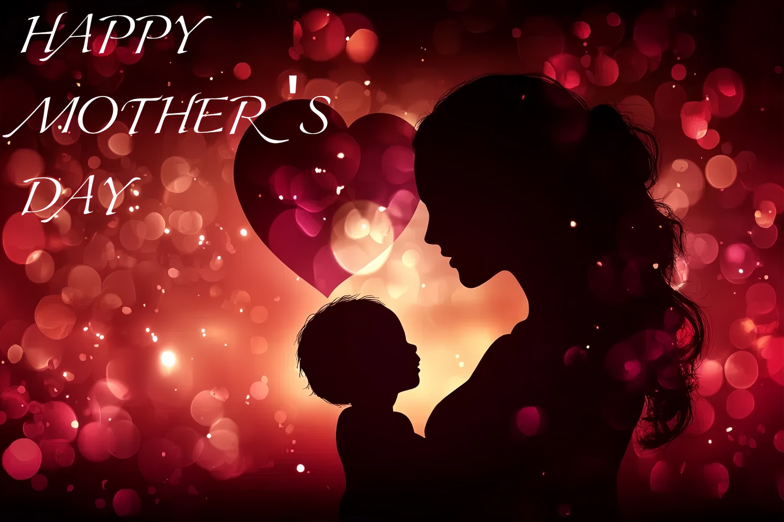Mothers Day Backdrop Ideas Glowing Red Heart Customized Backdrop UK CSH3-181