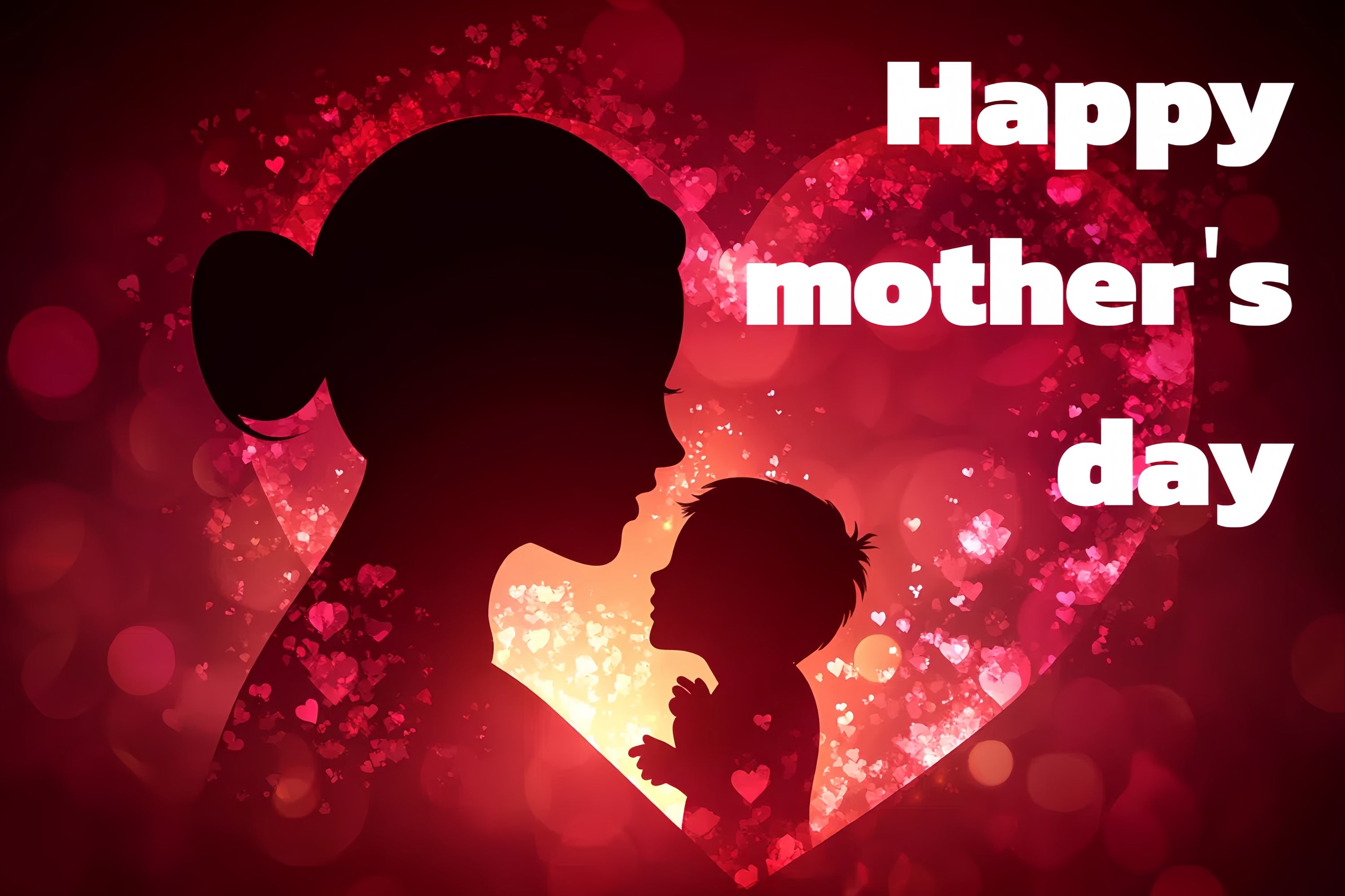 Backdrop Mothers Day Silhouette Love Personalised Backdrop UK CSH3-182