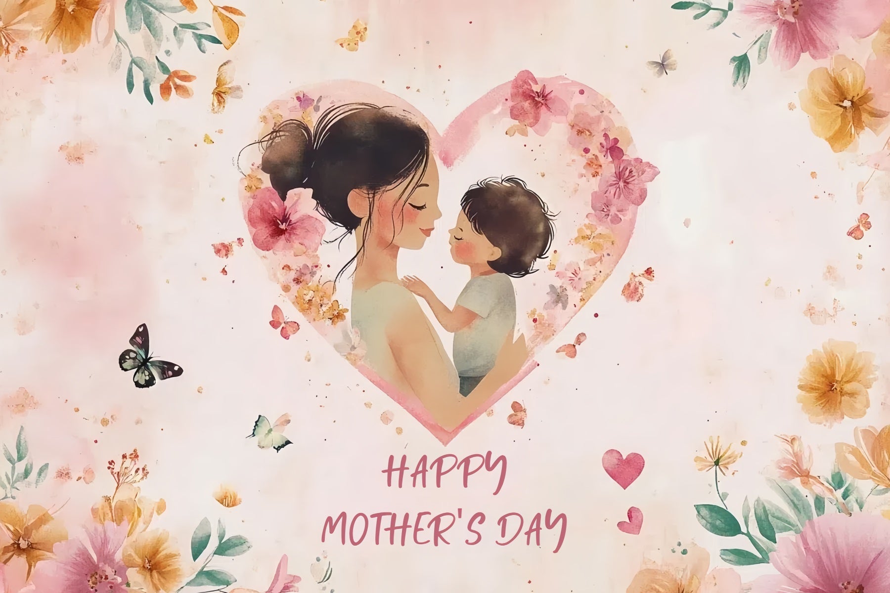 Mother's Day Photo Backdrop Gentle Love Embrace Personalized Backdrop UK CSH3-192