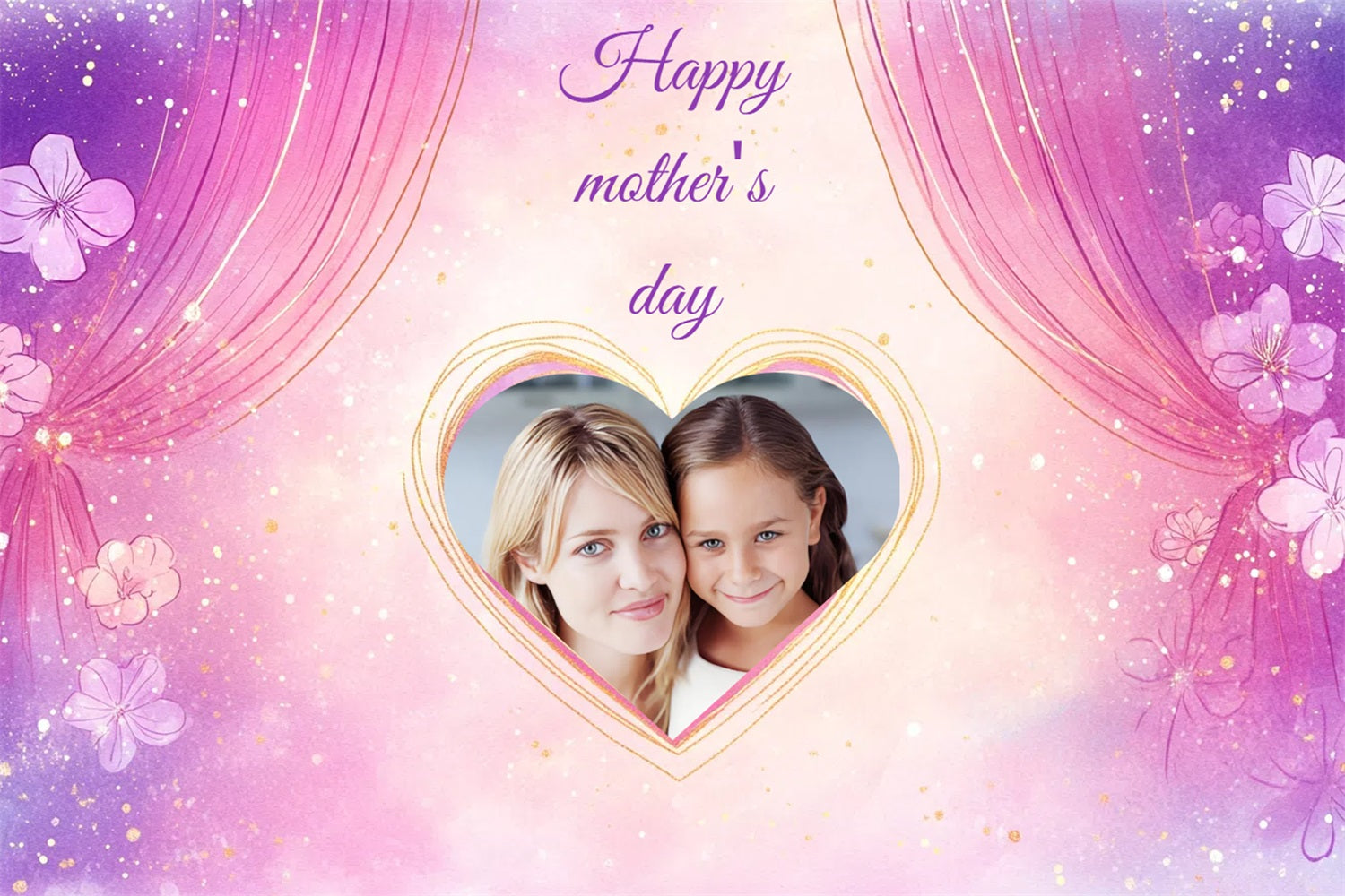 Backdrops For Mother's Day Pastel Dream Heart Personalized Backdrop UK CSH3-197